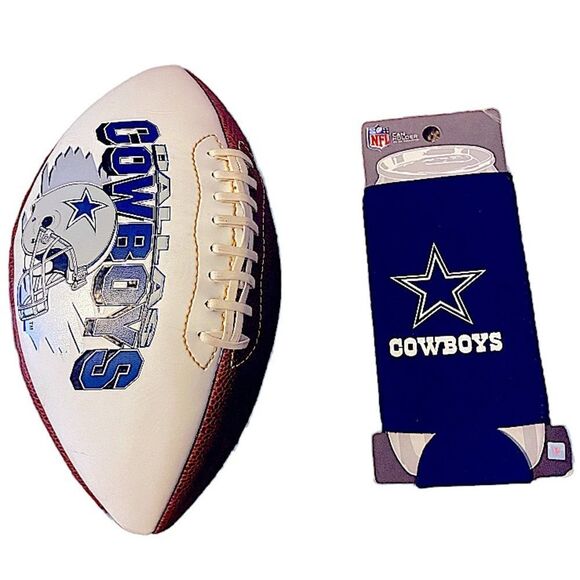 Dallas Cowboys Football Used with 24oz Coozie New Sports Athletic - Picture 1 of 7